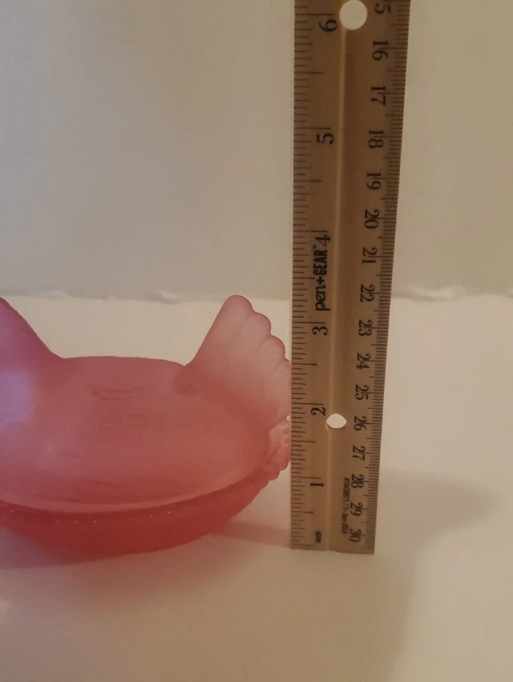 Pink Glass Hen on Nest Dish